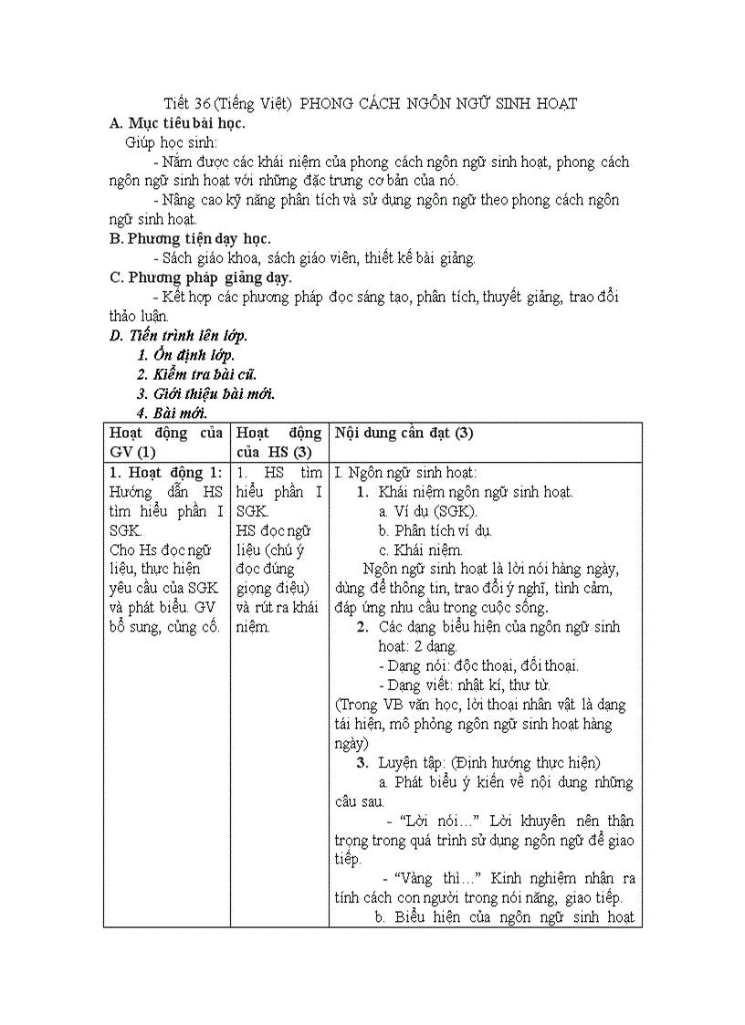 image for page Phong cách ngôn ngữ sinh hoạt