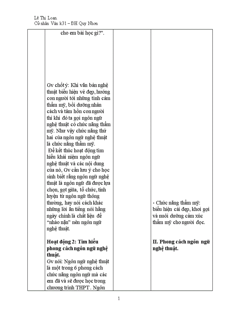 image for page Phong cách ngôn ngữ nghệ thuật tiết 1