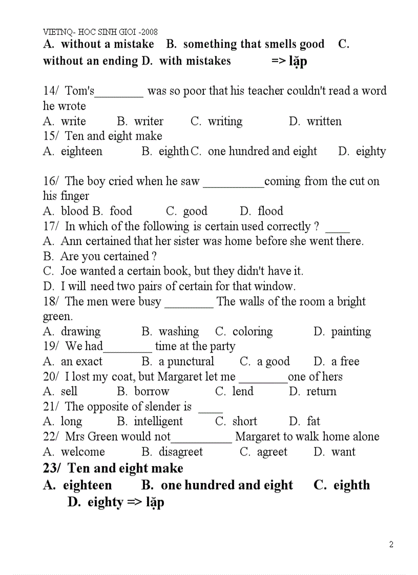 image for page Trắc nghiệm tổng hợp