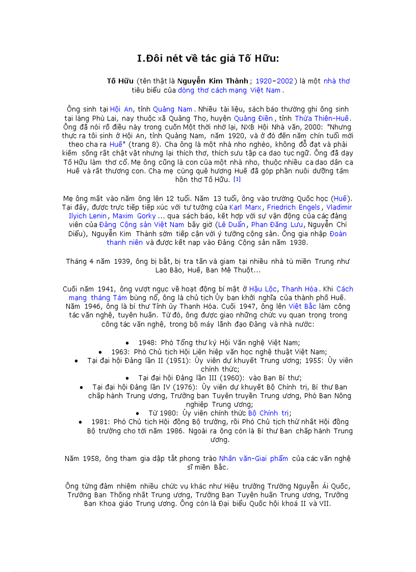 image for page A Đôi nét về cuộc đời Tố Hữu