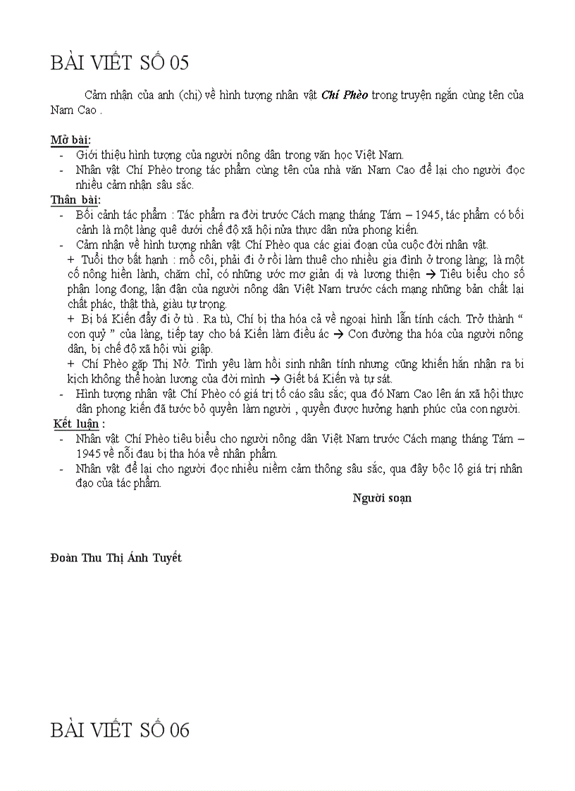 image for page Bài viết văn11 ánh tuyết