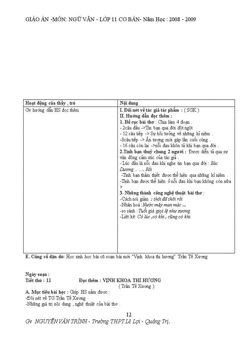 image for page Bộ Giáo án 11 CB