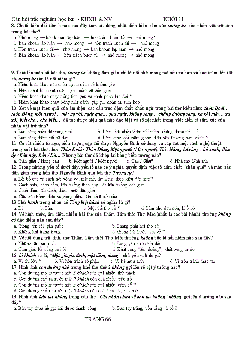 image for page Câu hỏi trắc nghiệm 11nc