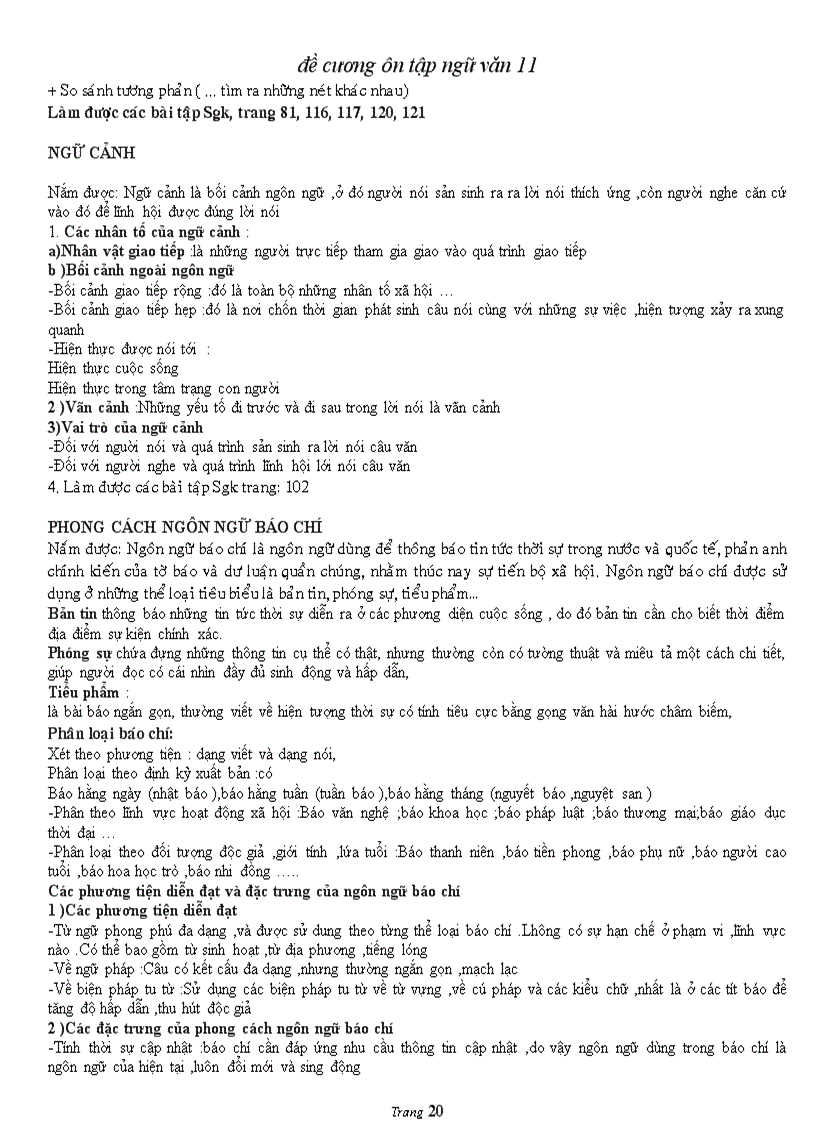 image for page Đề cương ôn tập NV 11