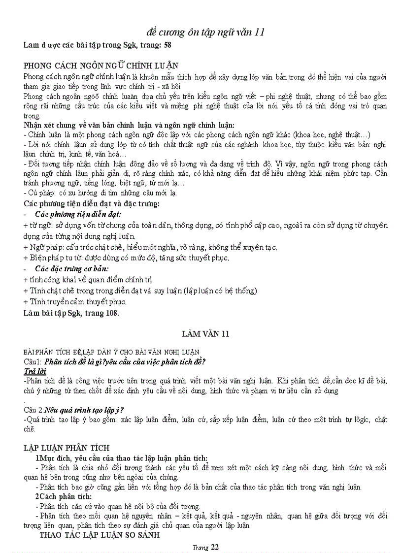 image for page Đề cương ôn tập NV 11