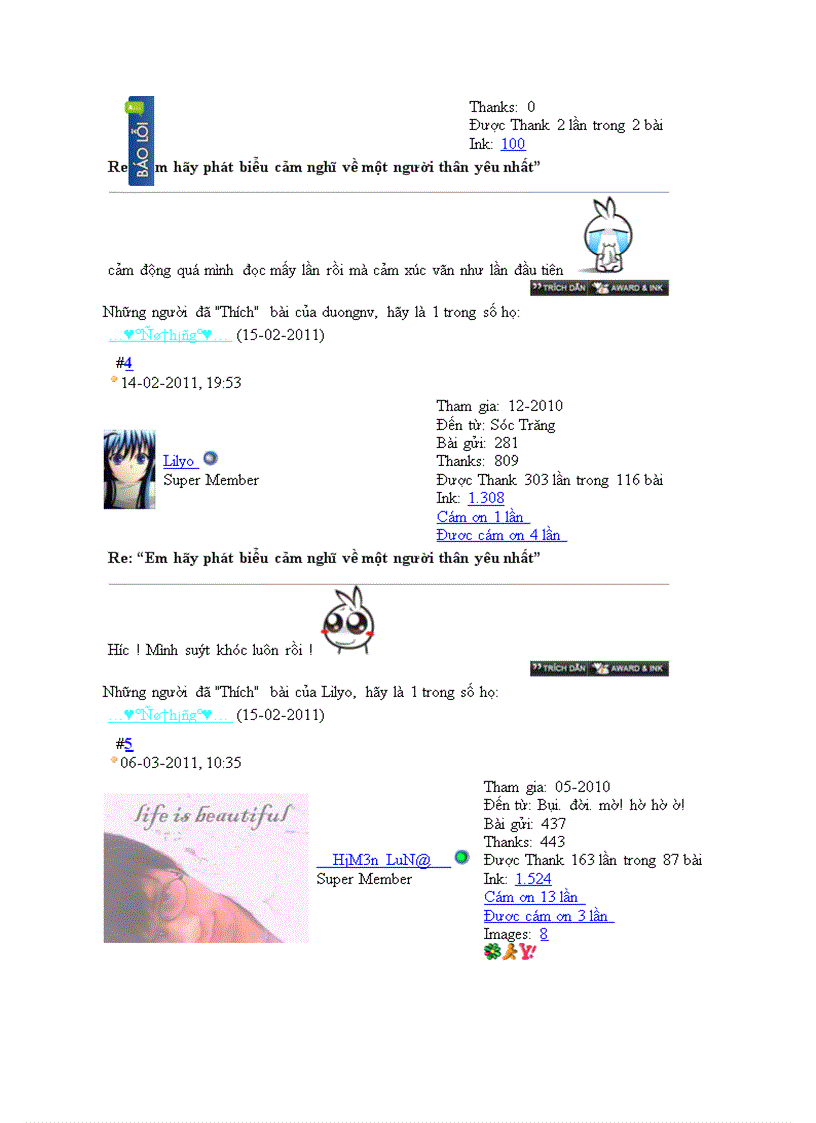 image for page Em hãy phát biểu cảm nghĩ về một người thân yêu nhất