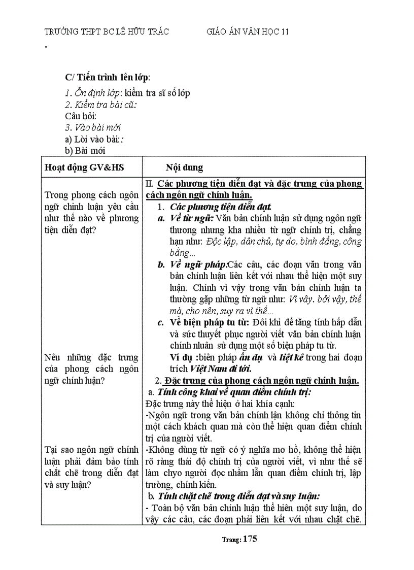 image for page Giáo án 11 Ban cơ bản cả năm hay chuẩn