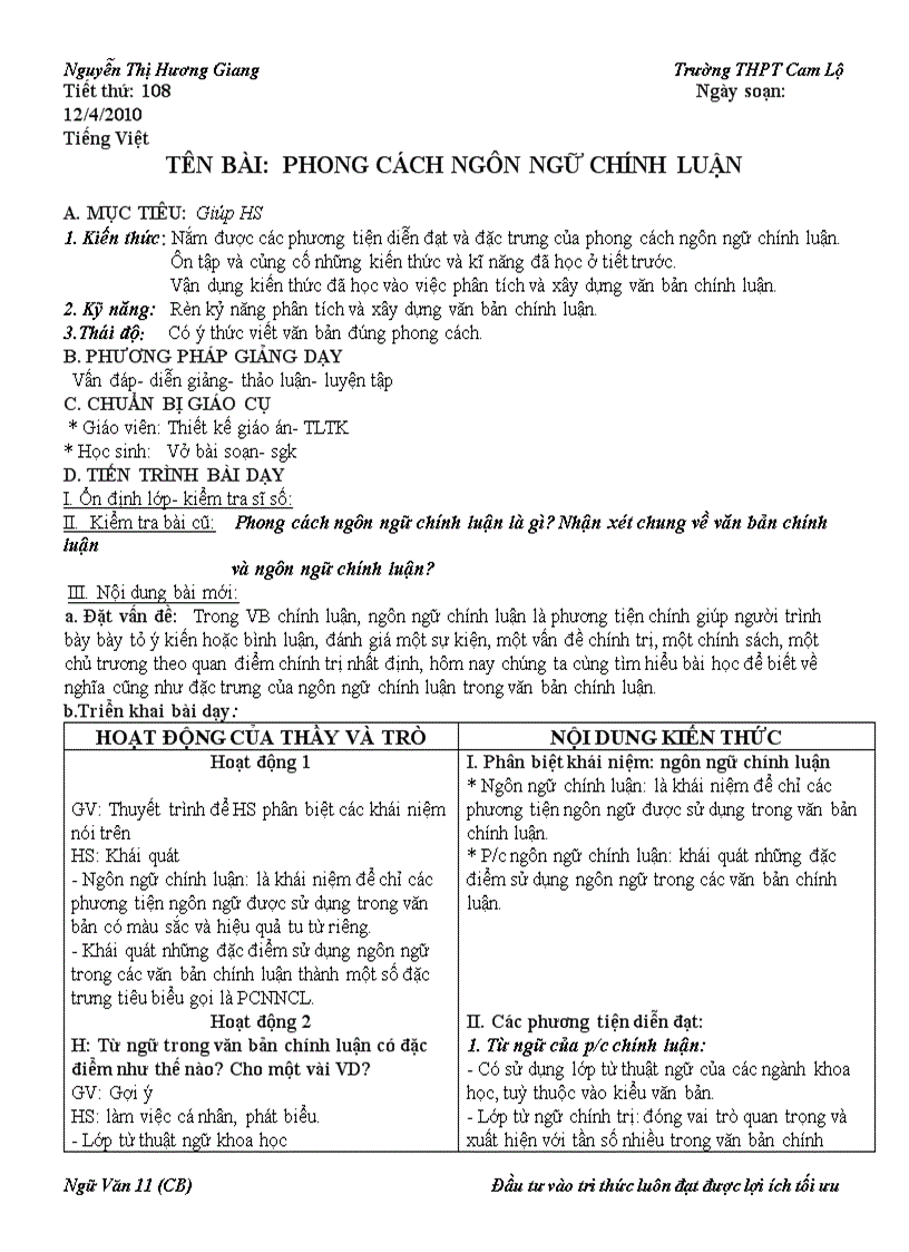 image for page Giáo án 11 Chương trình chuẩn