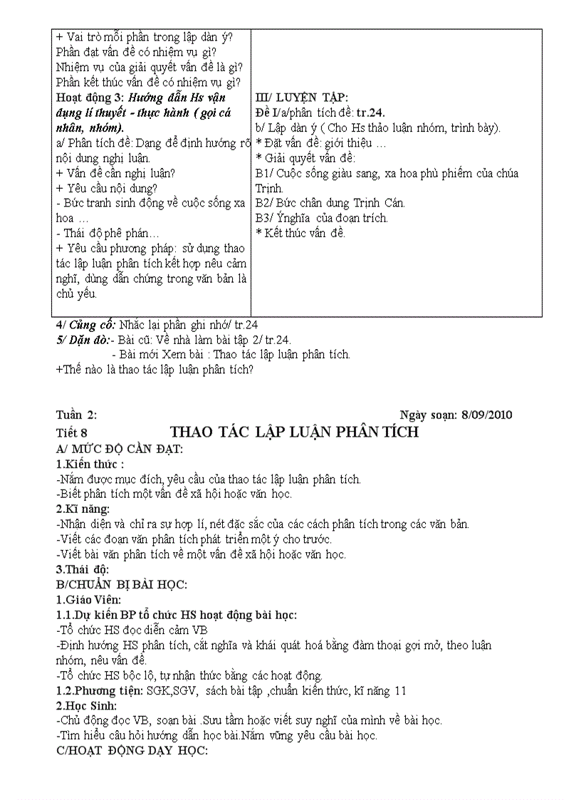 image for page Giáo án 11 theo chuẩn kiến thức 11 Tuần 1 4