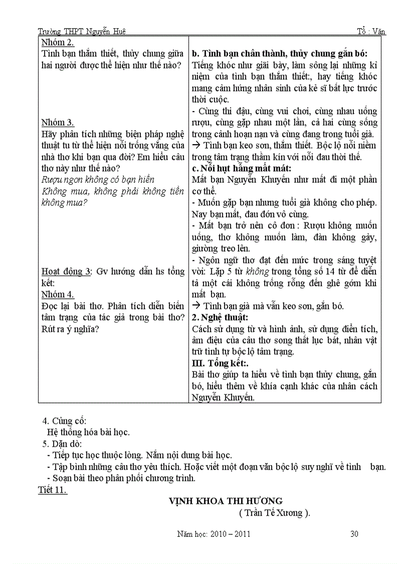 image for page Giáo án 11 2010 2011