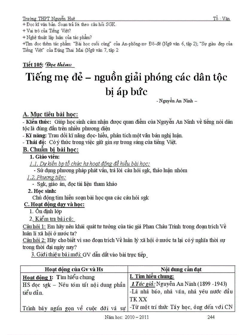 image for page Giáo án 11 2010 2011