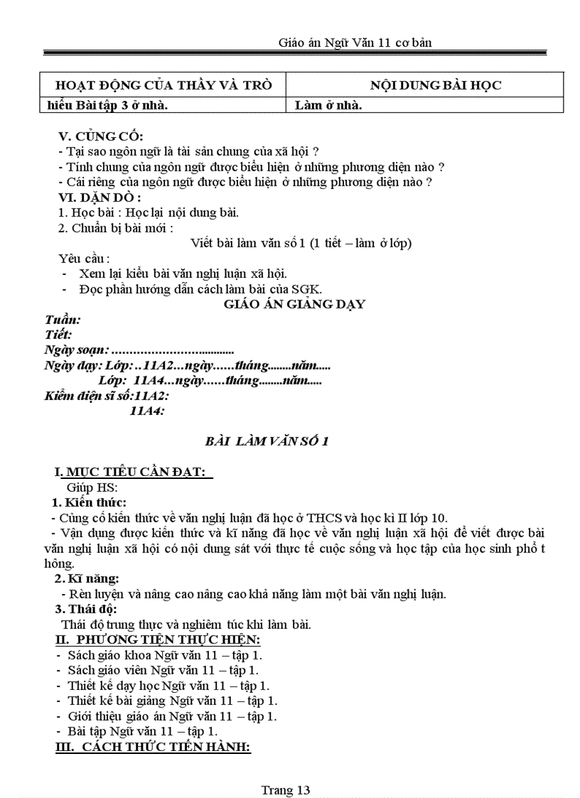 image for page Giáo án 11 chuẩn 2011 2012