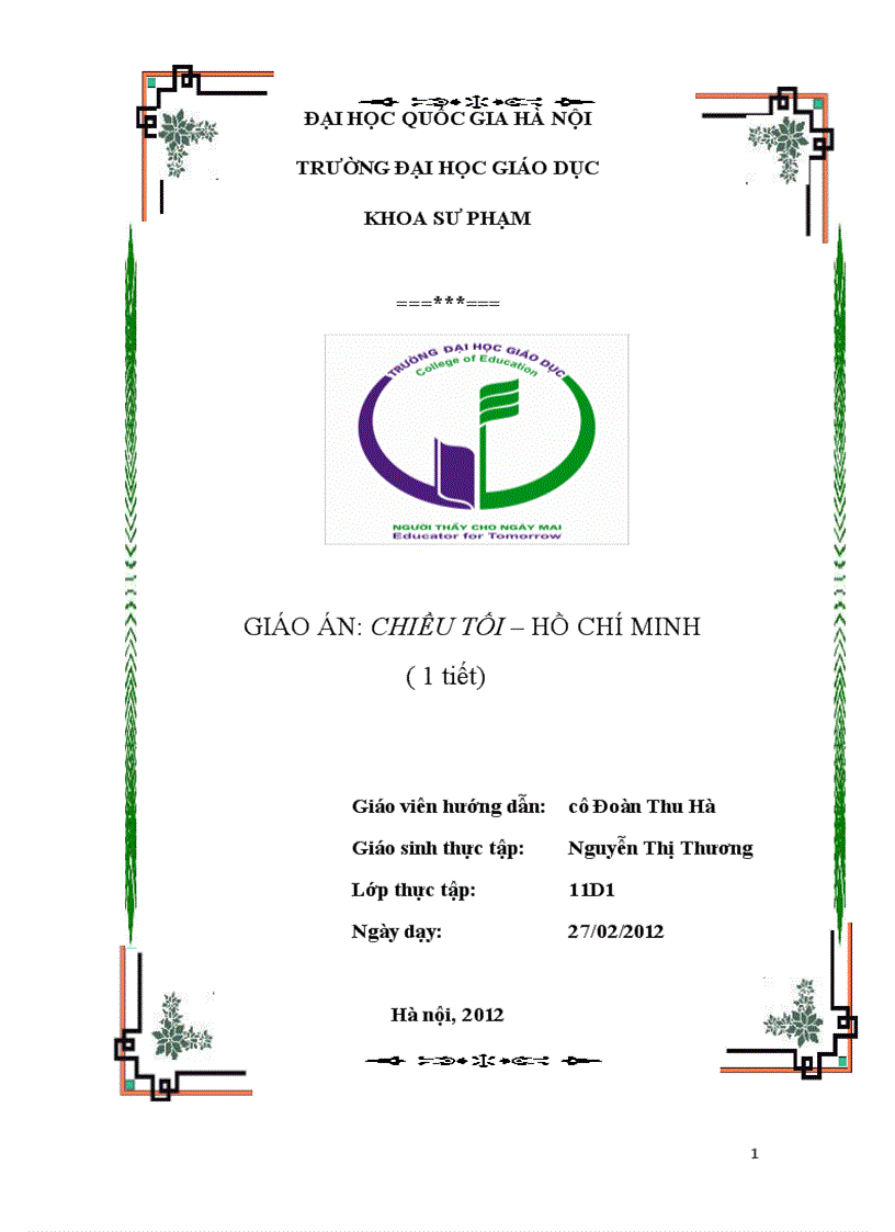 image for page Giáo án chiều tối