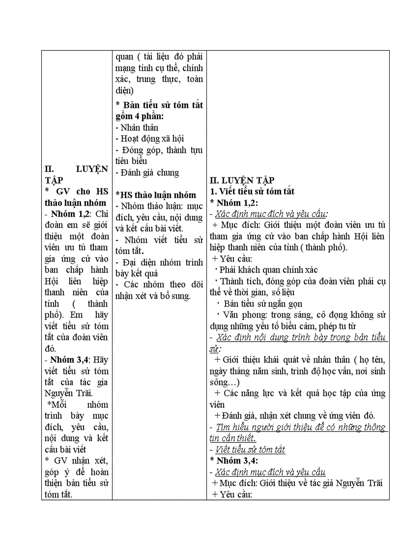 image for page Giáo án cực hay luyện tập viết tiểu sử tóm tắtt