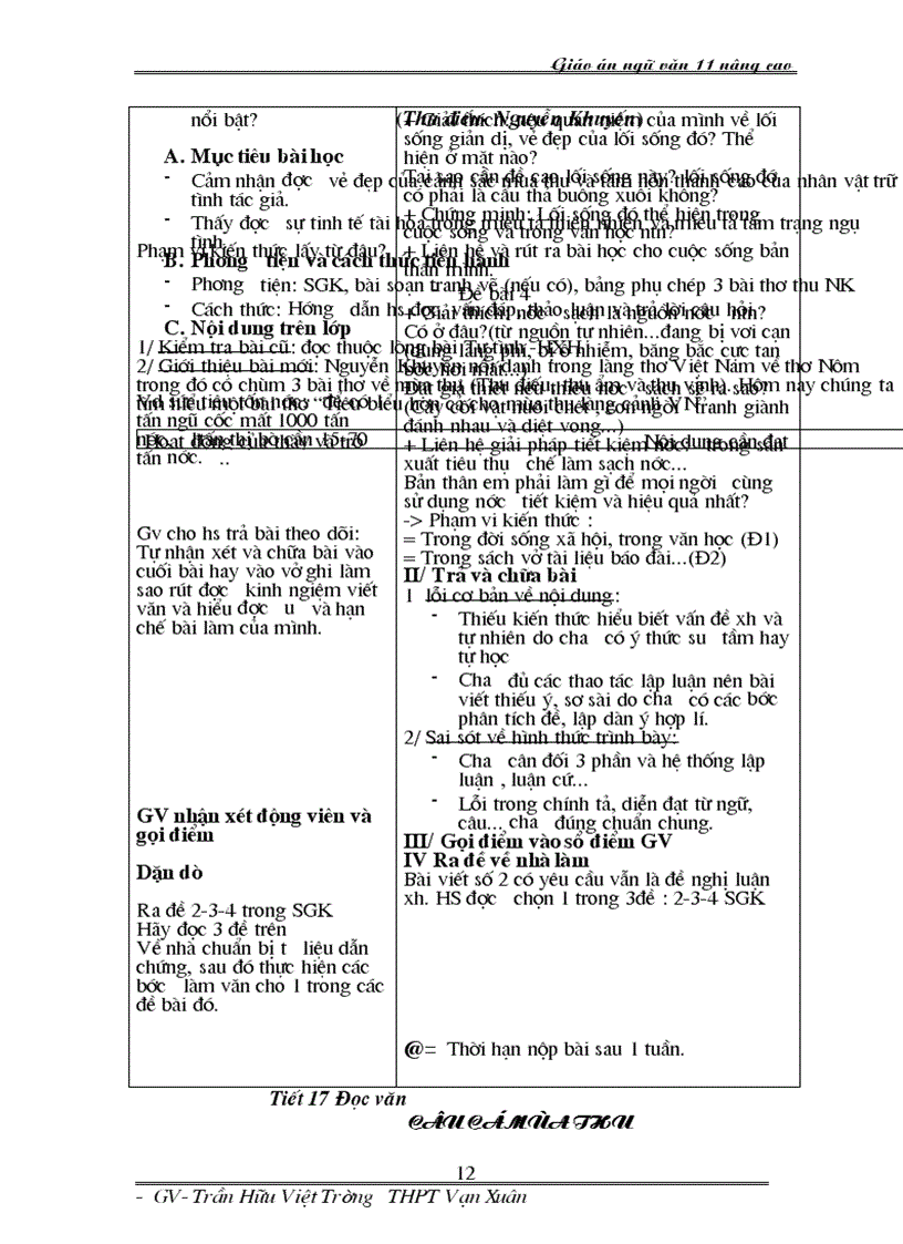 image for page Giáo án kì I Nâng cao lớp 11