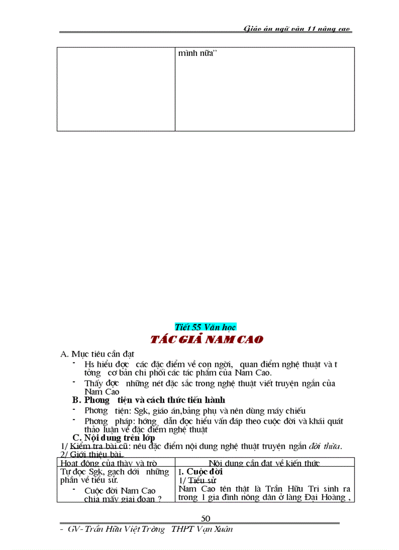 image for page Giáo án kì I Nâng cao lớp 11