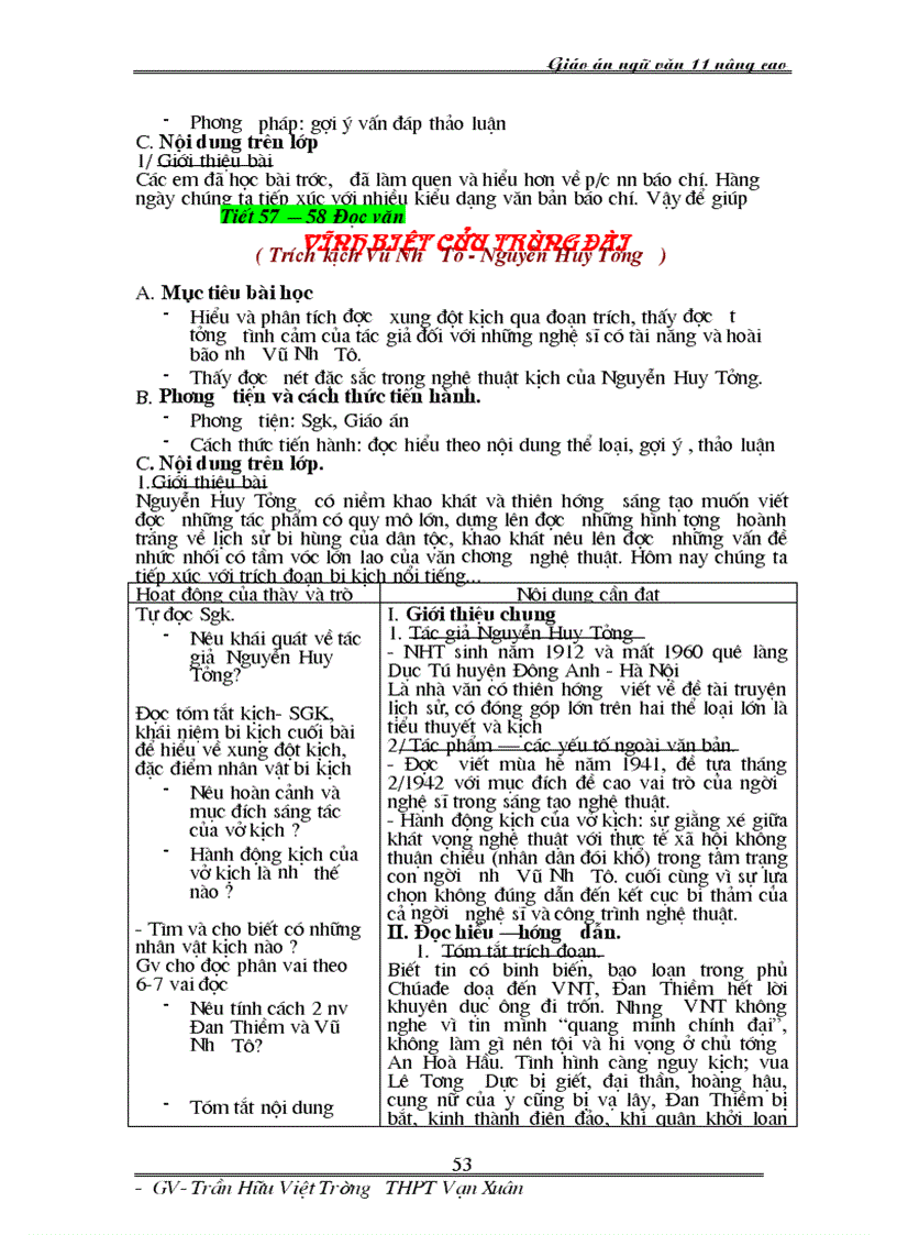 image for page Giáo án kì I Nâng cao lớp 11