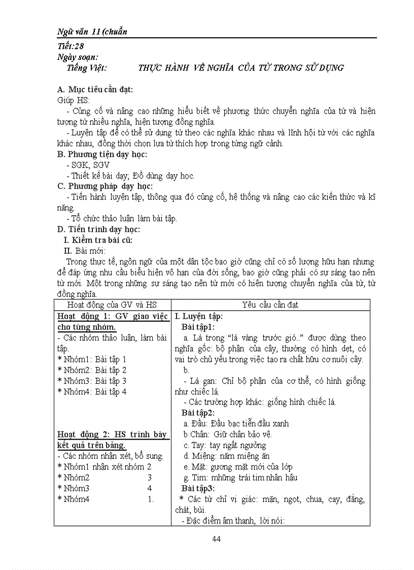 image for page Giáo án lớp 11 cb kỳ i