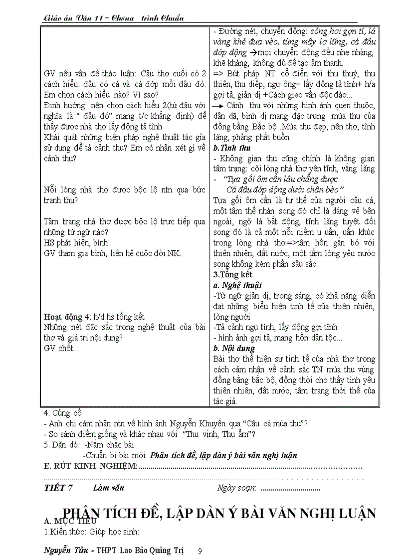 image for page Giáo án ngữ văn 11 chương trình chuẩn