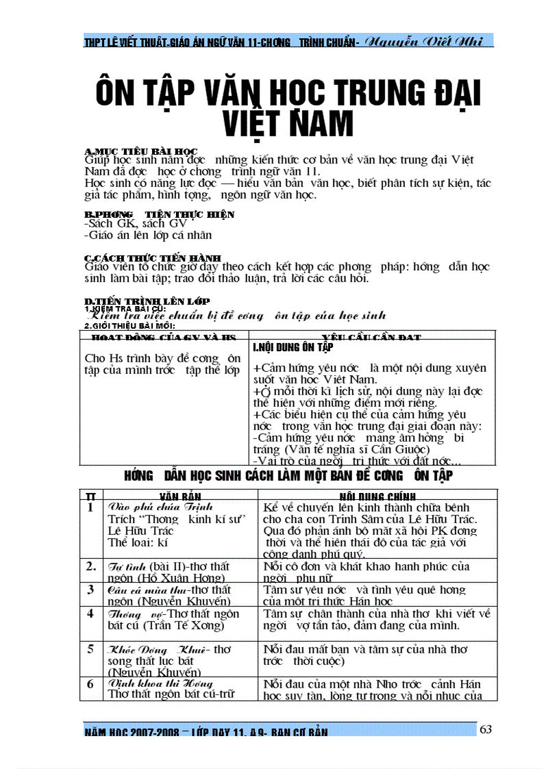 image for page Giáo án Ngữ văn 11 tiết 01 tiết 32