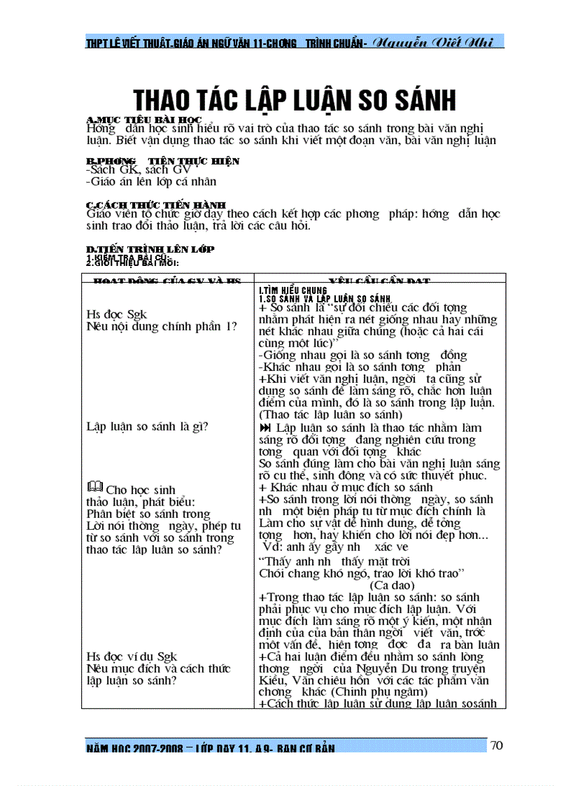 image for page Giáo án Ngữ văn 11 tiết 01 tiết 32