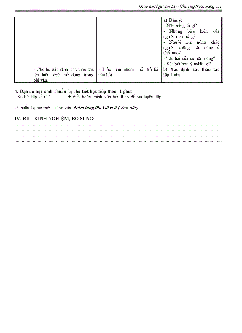 image for page Giáo án Ngữ văn 11 nâng cao tuần 29