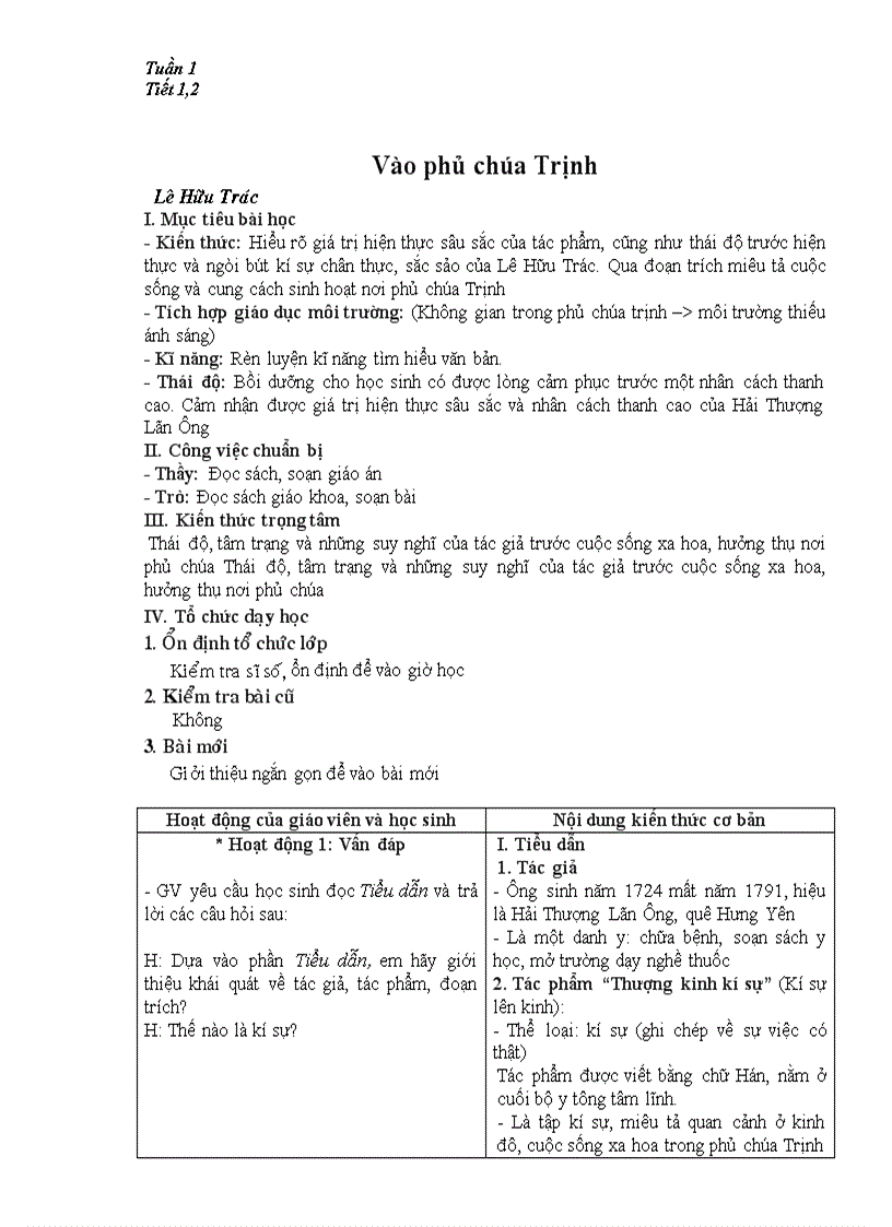 image for page Giáo án Ngữ văn lớp 11 tuần 1