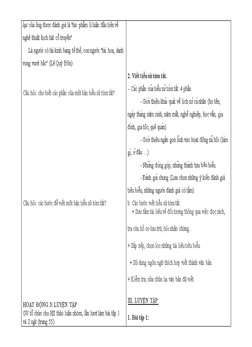 image for page Giáo án tiểu sử tóm tắt