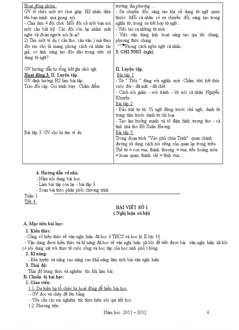 image for page Giáo án Văn 11 2011 2012 Theo Chuẩn KT