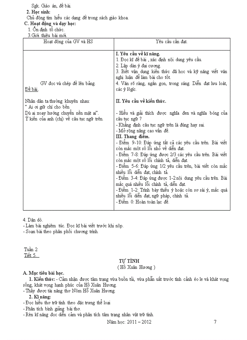 image for page Giáo án Văn 11 2011 2012 Theo Chuẩn KT