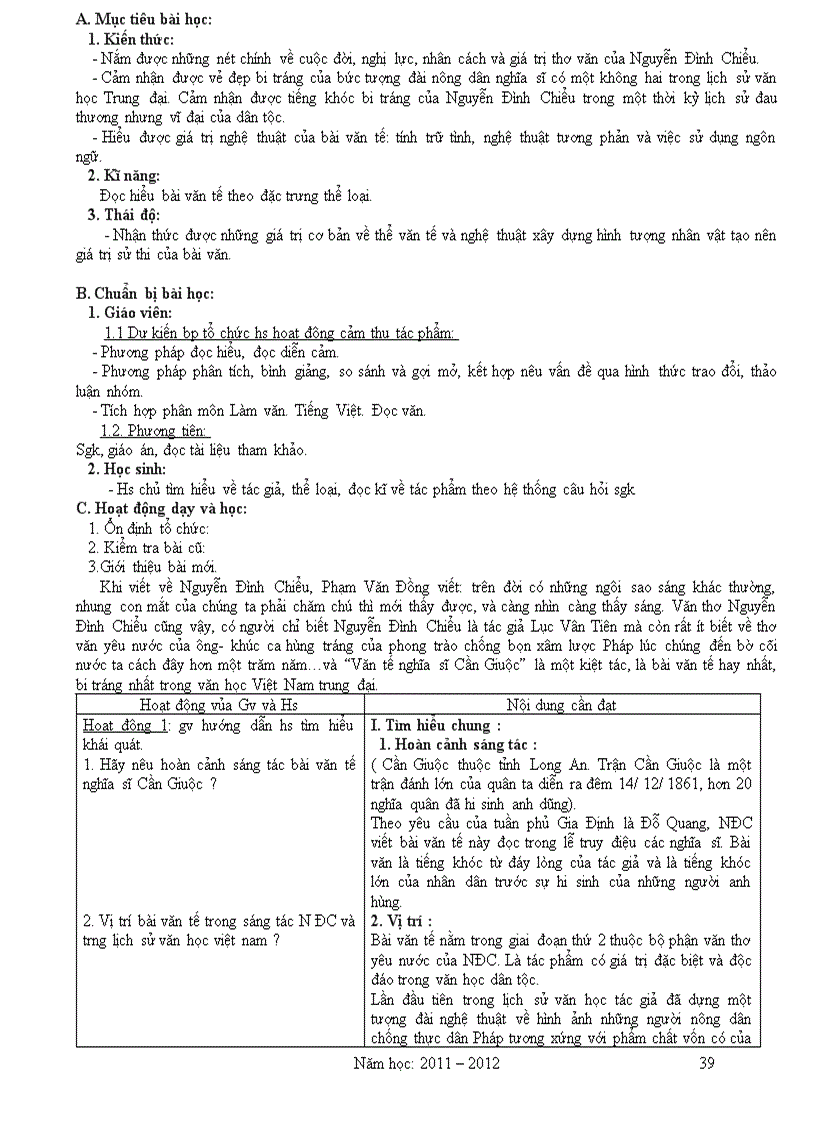 image for page Giáo án Văn 11 2011 2012 Theo Chuẩn KT