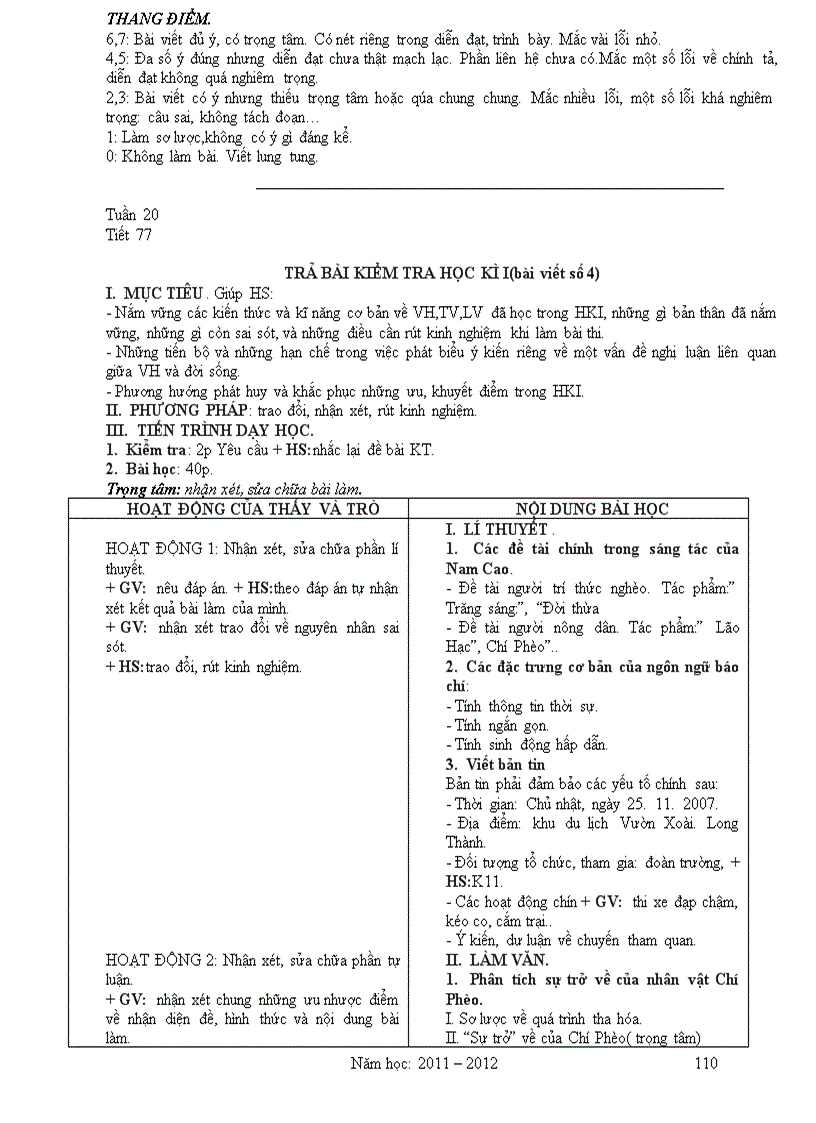 image for page Giáo án Văn 11 2011 2012 Theo Chuẩn KT