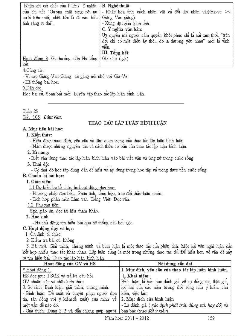 image for page Giáo án Văn 11 2011 2012 Theo Chuẩn KT