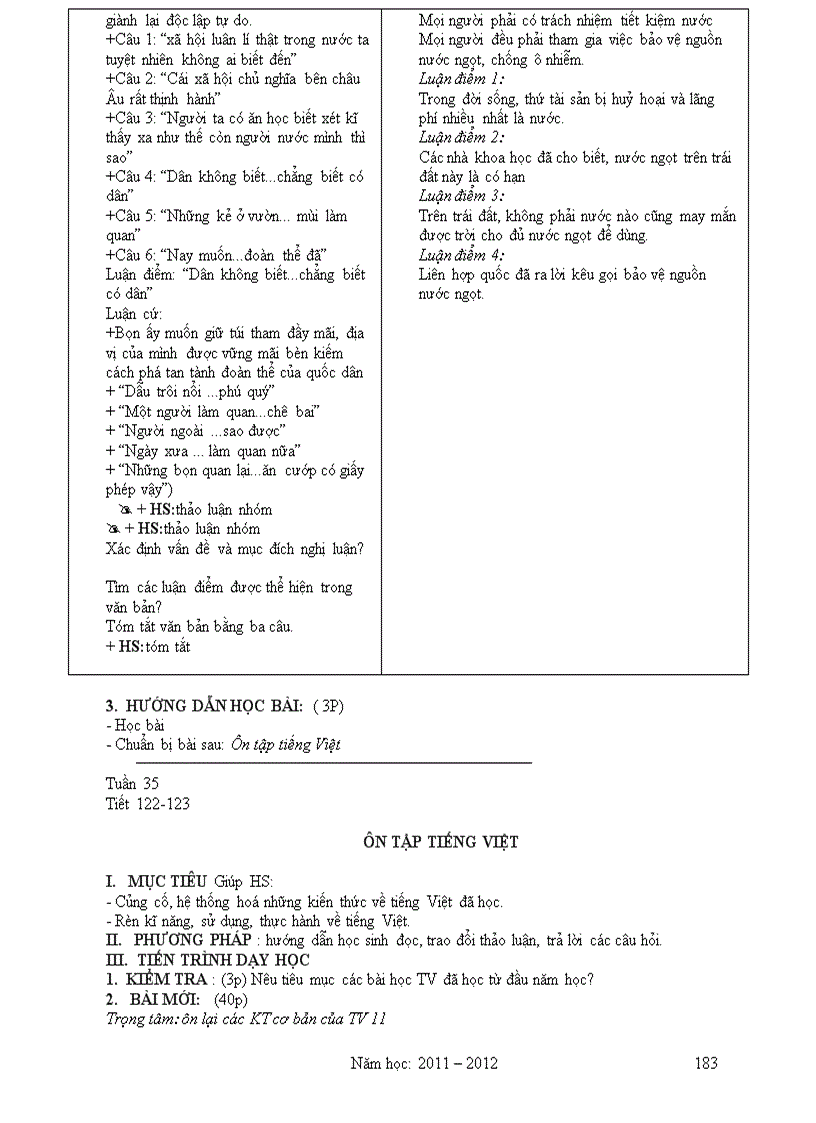 image for page Giáo án Văn 11 2011 2012 Theo Chuẩn KT