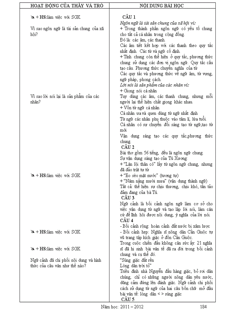 image for page Giáo án Văn 11 2011 2012 Theo Chuẩn KT