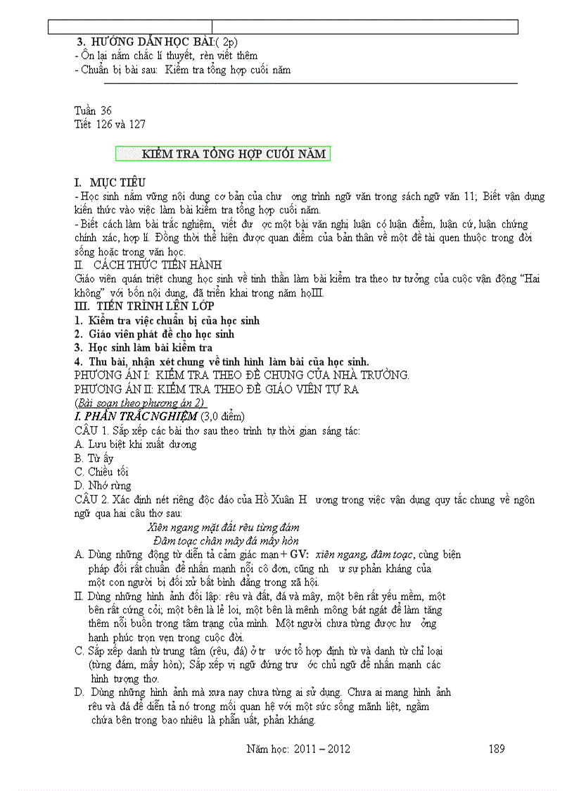 image for page Giáo án Văn 11 2011 2012 Theo Chuẩn KT