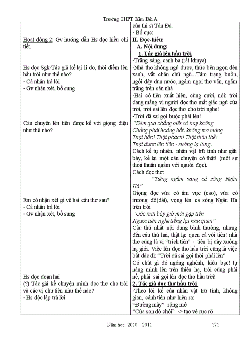 image for page Giao an Van 11 Chuan KT