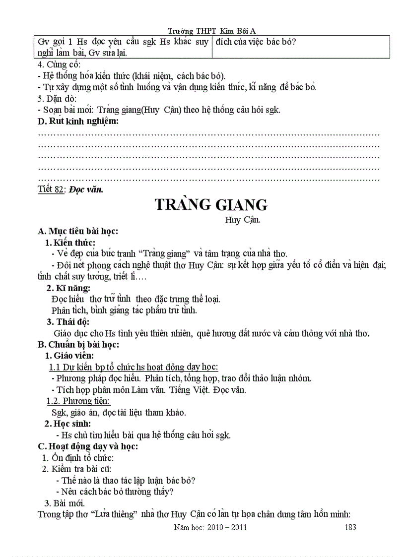 image for page Giao an Van 11 Chuan KT