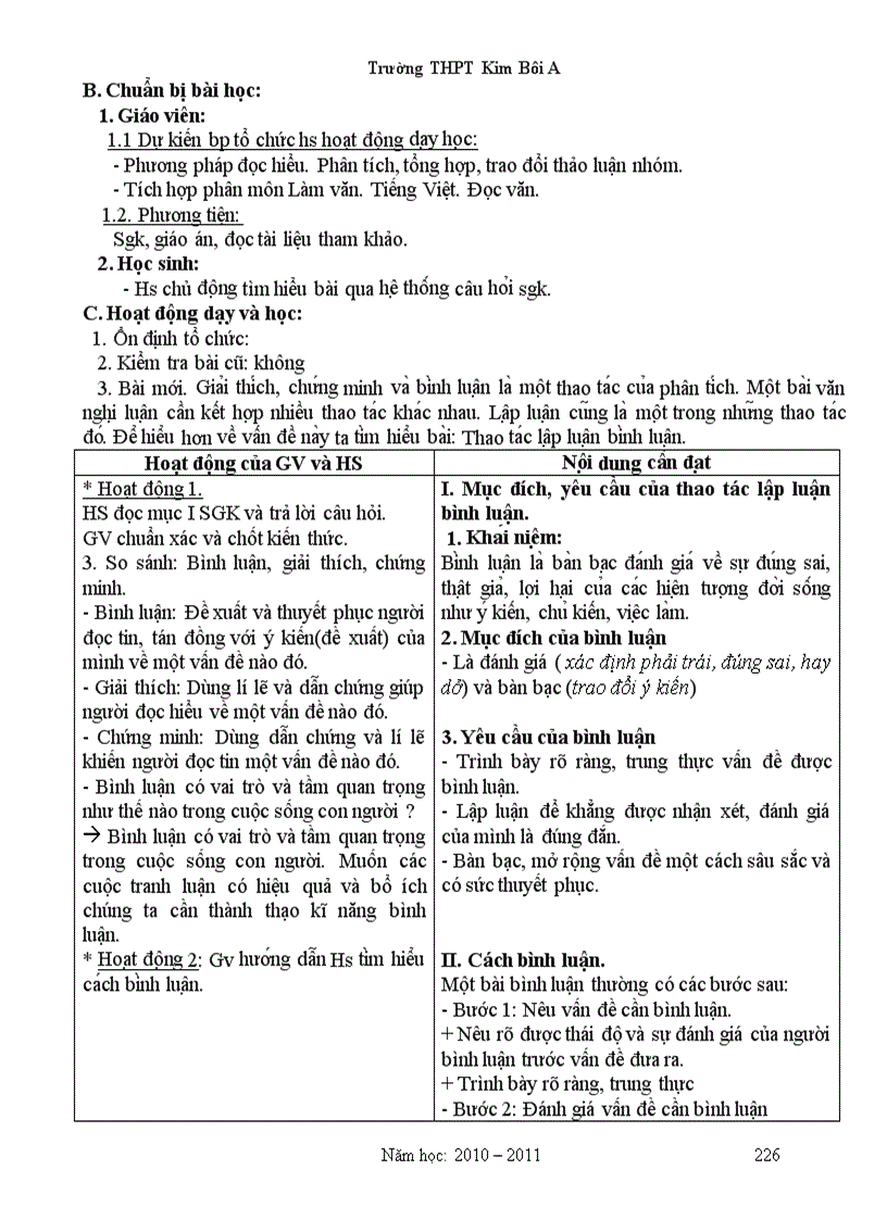 image for page Giao an Van 11 Chuan KT