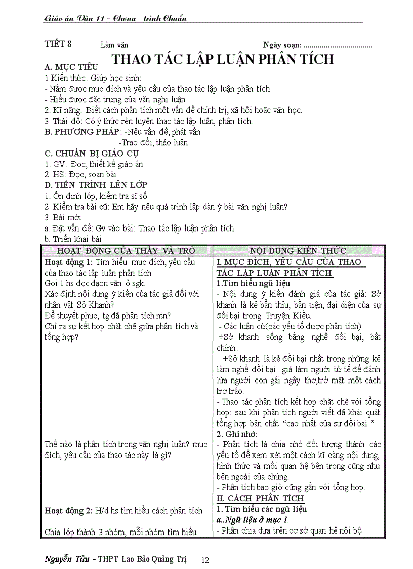 image for page Giáo án văn 11 CTC