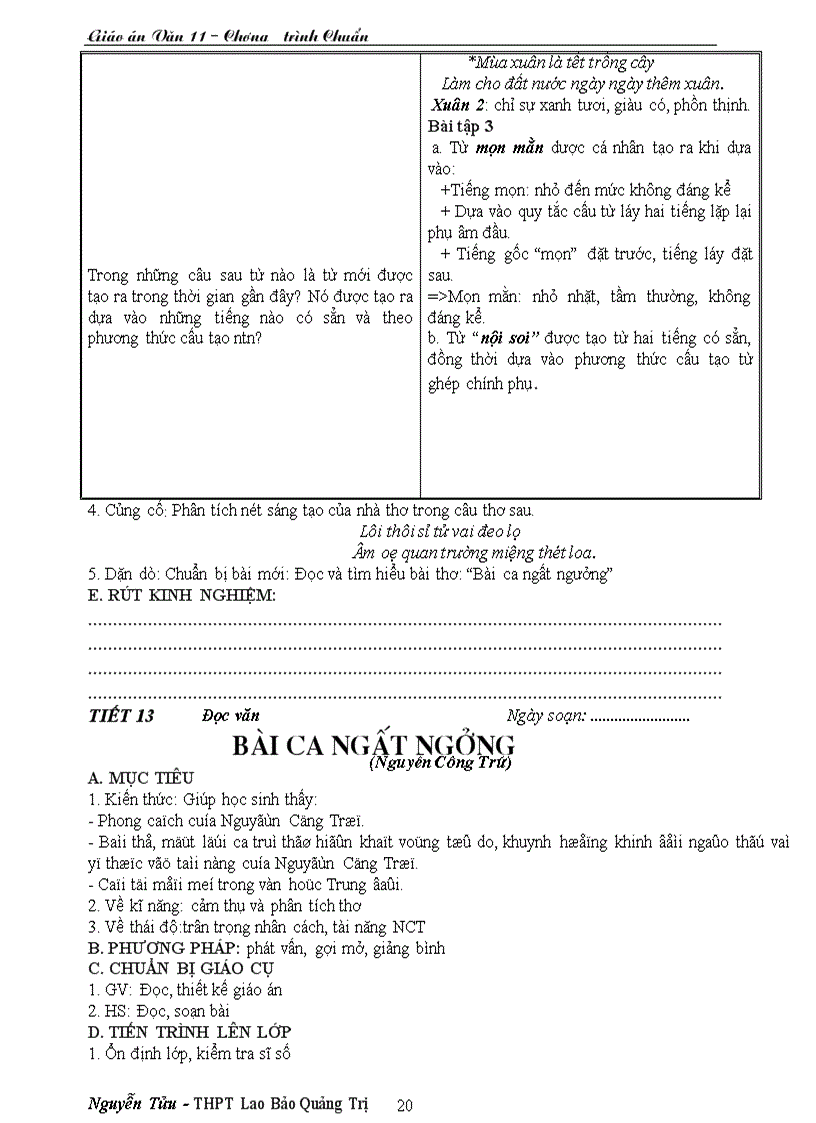 image for page Giáo án văn 11 CTC