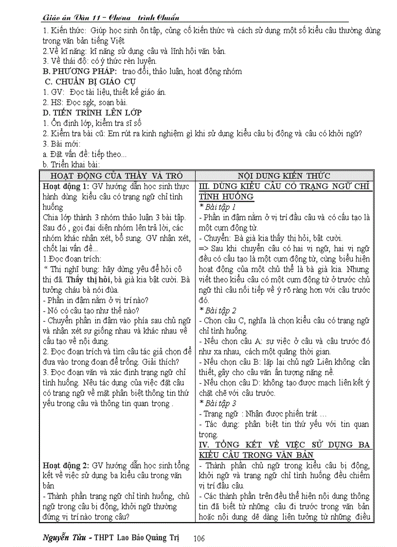 image for page Giáo án văn 11 CTC