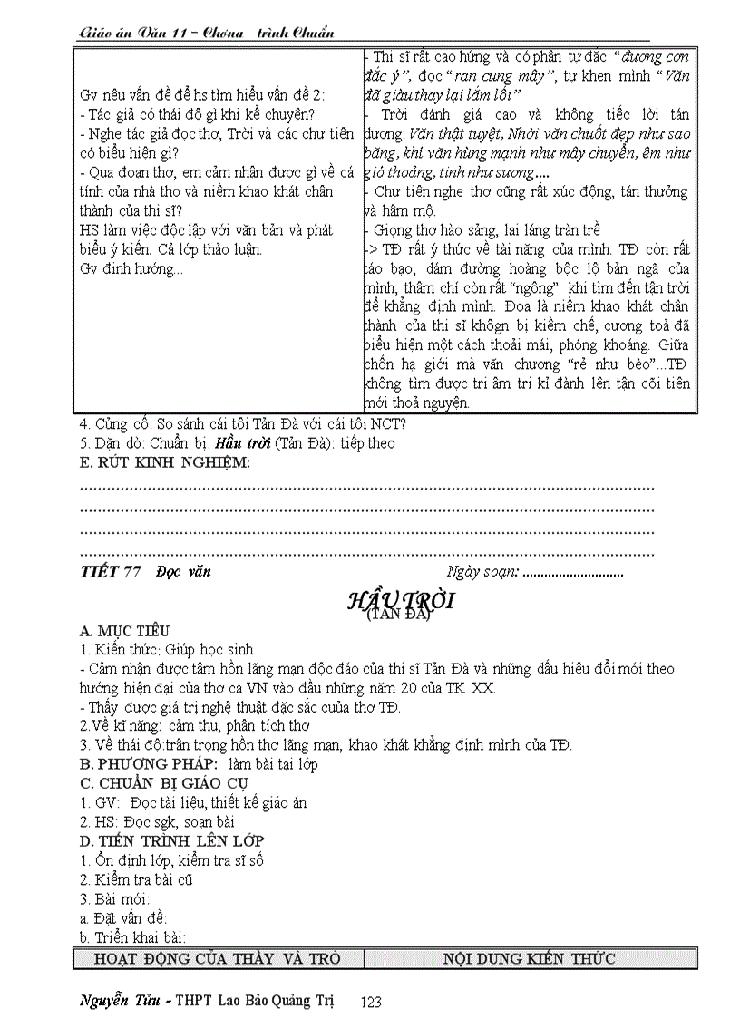 image for page Giáo án văn 11 CTC