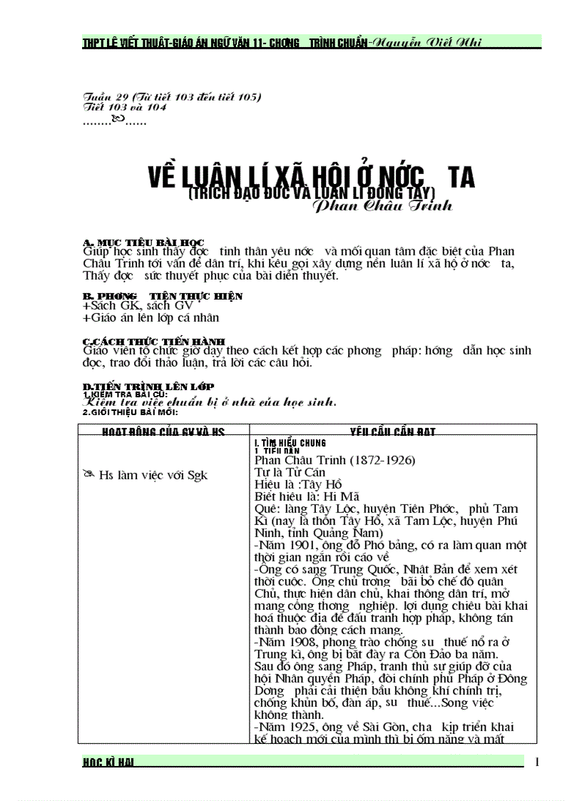 image for page Giáo án văn 11 từ tiết 103 tiết 111