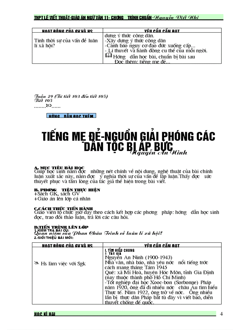 image for page Giáo án văn 11 từ tiết 103 tiết 111