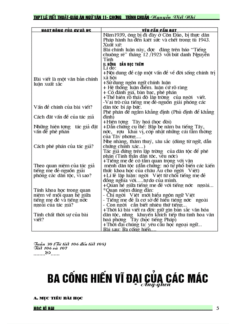 image for page Giáo án văn 11 từ tiết 103 tiết 111