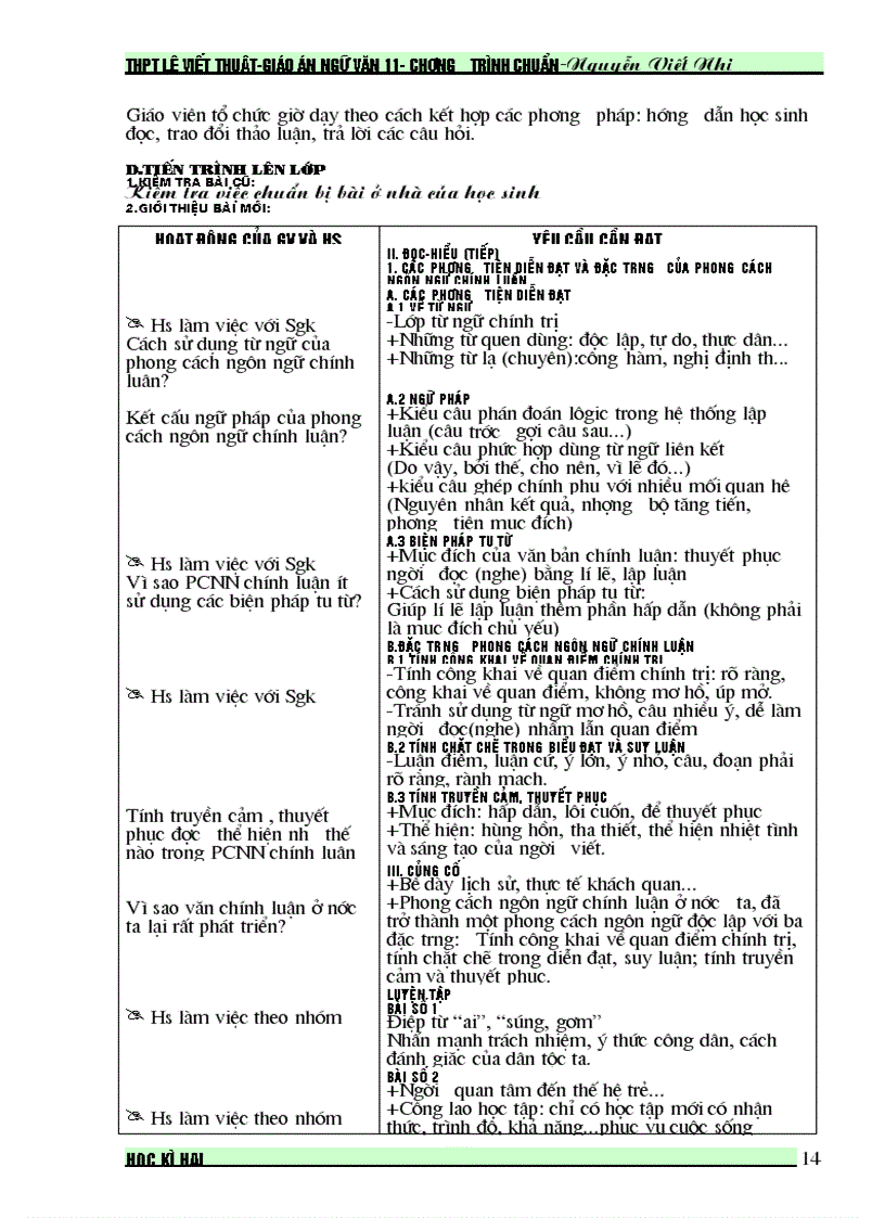 image for page Giáo án văn 11 từ tiết 103 tiết 111