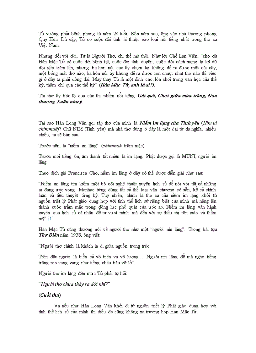 image for page Han Yong Un và Hàn Mặc Tử thơ ca của niềm im lặng