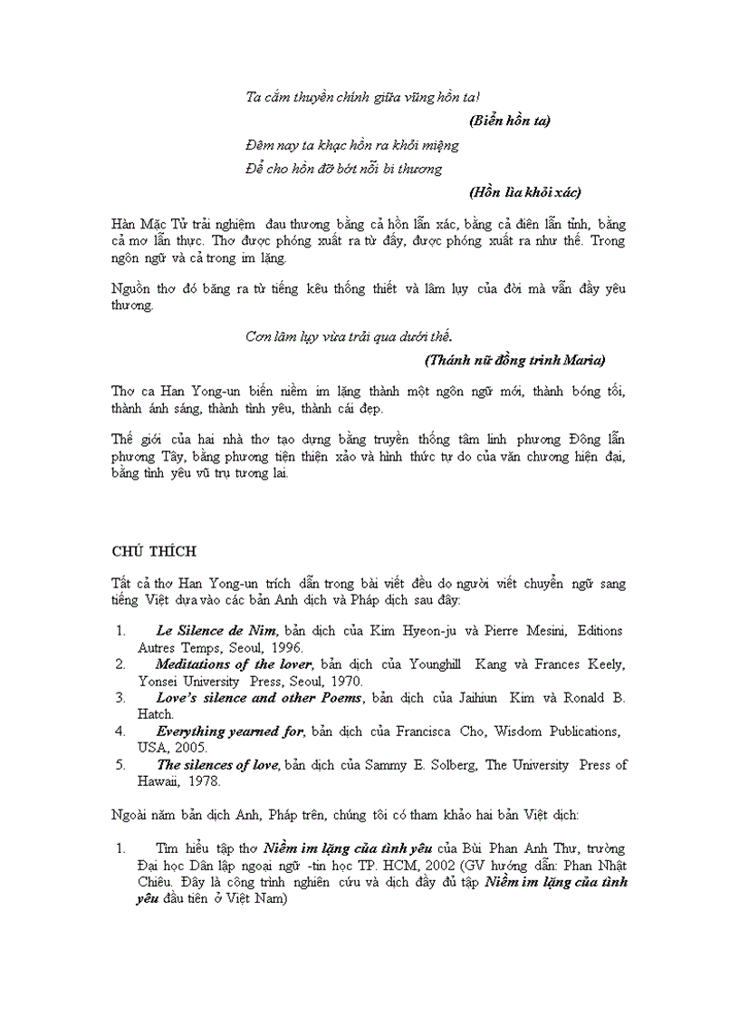 image for page Han Yong Un và Hàn Mặc Tử thơ ca của niềm im lặng