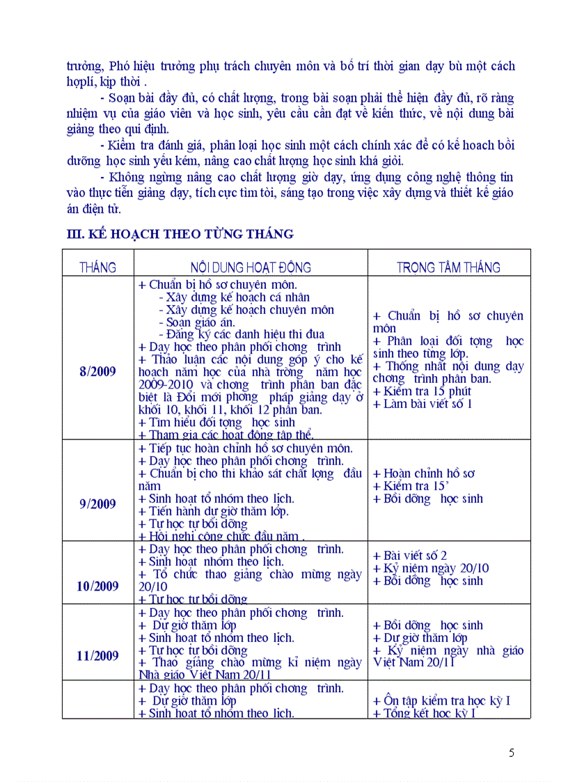 image for page Kế hoạch cá nhân môn Ngữ Văn